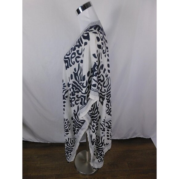 Black White Boho Tribal Kimono Tassel Pompom OS - Picture 5 of 11